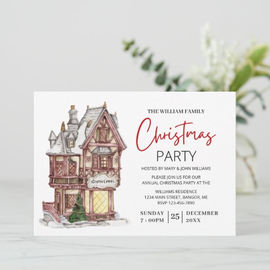エレガントクリスマスハウスファミリーパーティー 招待状 (スタンド正面)