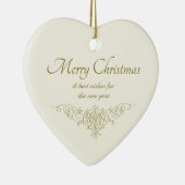 エレガントクリスマスハートヴィンテージ書道CC1142 セラミックオーナメント (右)