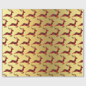 エレガントクリスマスバッファロープレイドトインデナー&金ゴールド ラッピングペーパー (フラット)