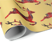 エレガントクリスマスバッファロープレイドトインデナー&金ゴールド ラッピングペーパー (ロールコーナー)
