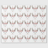 エレガントクリスマスバラ金ゴールドグリッターシカ ラッピングペーパー (フラット)