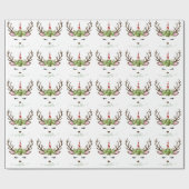 エレガントクリスマスバラ金ゴールドグリッターシカ ラッピングペーパー (フラット)