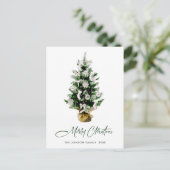 エレガントクリスマスパイングリーティングホリデー ポストカード (スタンド正面)
