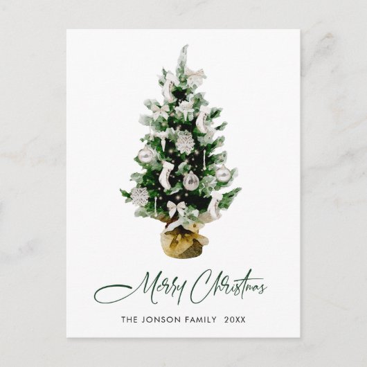 エレガントクリスマスパイングリーティングホリデー ポストカード (正面)