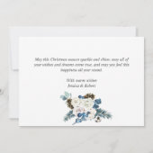 エレガントクリスマスパインコーン3フォトグリーティング シーズンカード (裏面)
