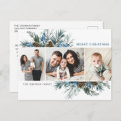 エレガントクリスマスパインコーン3フォトグリーティング ポストカード (正面/裏面)