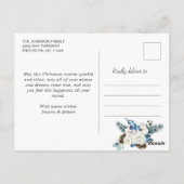 エレガントクリスマスパインコーン3フォトグリーティング ポストカード (裏面)