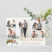 エレガントクリスマスパインコーン6フォトグリーティング シーズンカード (スタンド正面)