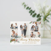 エレガントクリスマスパインコーン6フォトグリーティング シーズンポストカード (スタンド正面)