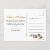 エレガントクリスマスパインコーン6フォトグリーティング シーズンポストカード (裏面)