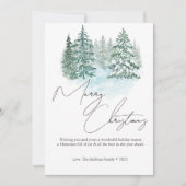 エレガントクリスマスパインズホリデーカード 招待状 (正面)