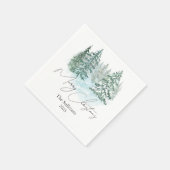 エレガントクリスマスパインズホリデーパーティー スタンダードカクテルナプキン (角)