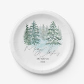 エレガントクリスマスパインズホリデーパーティー ペーパープレート (正面)
