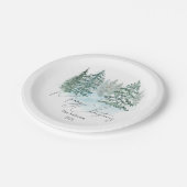 エレガントクリスマスパインズホリデーパーティー ペーパープレート (アングル)