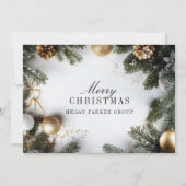 エレガントクリスマスパインツリービジネスホリデーカード シーズンカード (正面)