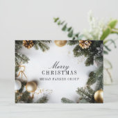 エレガントクリスマスパインツリービジネスホリデーカード シーズンカード (スタンド正面)