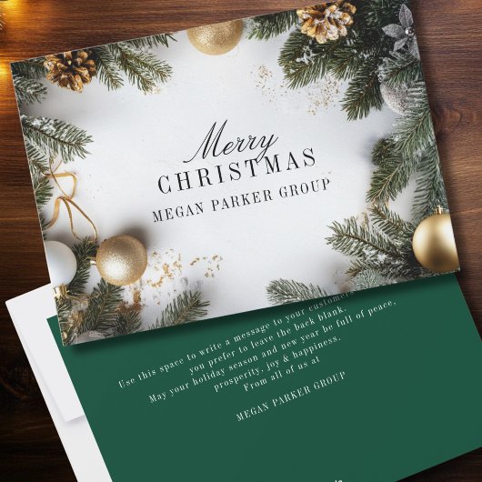 エレガントクリスマスパインツリービジネスホリデーカード シーズンカード