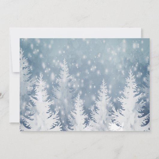 エレガントクリスマスパイン、雪クリスマスパーティー 招待状 (裏面)