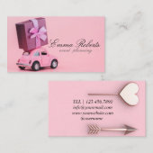 エレガントクリスマスパステルピンク 名刺 (正面/裏面)