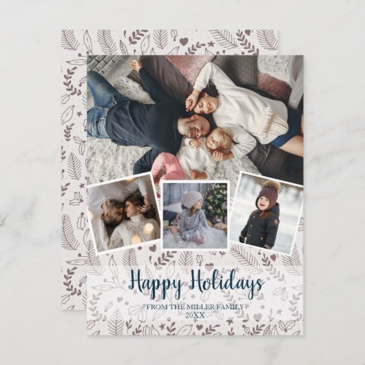 エレガントクリスマスパタ数々のーンの写真 シーズンカード (正面/裏面)