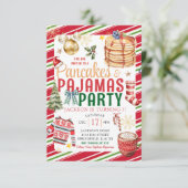 エレガントクリスマスパンケーキパジャマスホリデイ誕生日 招待状 (スタンド正面)