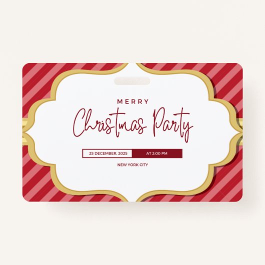 エレガントクリスマスパーティの招待状カード» バッジ (正面)
