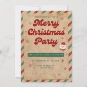 エレガントクリスマスパーティの招待状 – カスタマイズ可能 招待状 (正面)