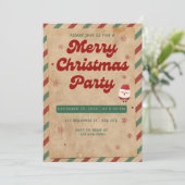 エレガントクリスマスパーティの招待状 – カスタマイズ可能 招待状 (スタンド正面)