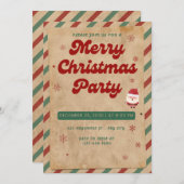エレガントクリスマスパーティの招待状 – カスタマイズ可能 招待状 (正面/裏面)