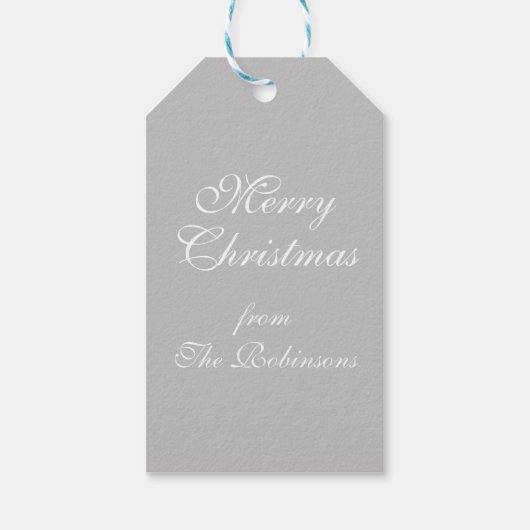 エレガントクリスマスパーティーきらめくツリーズシルバー ギフトタグ (裏面)