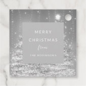 エレガントクリスマスパーティーきらめくツリーズシルバー フェイバータグ (裏面)