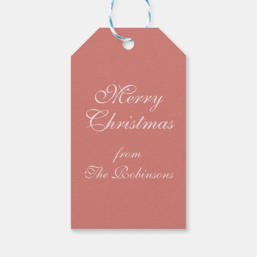 エレガントクリスマスパーティーきらめくツリーバラ金ゴールド ギフトタグ (裏面)