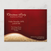 エレガントクリスマスパーティーきらめくツリーレッドインビタ ポストカード (裏面)