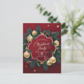 エレガントクリスマスパーティーとフェスティバルオーナメント ポストカード (スタンド正面)
