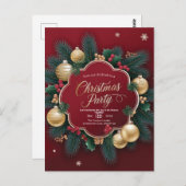 エレガントクリスマスパーティーとフェスティバルオーナメント ポストカード (正面/裏面)