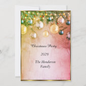 エレガントクリスマスパーティーの招待 招待状 (裏面)