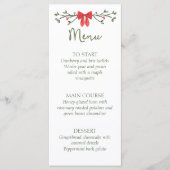 エレガントクリスマスパーティーま結婚たはメニューと弓 メニュー (正面)