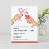 エレガントクリスマスパーティーカクテルパーティー 招待状 (スタンド正面)