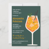 エレガントクリスマスパーティーカクテルモダン 招待状 (正面)