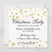 エレガントクリスマスパーティーゴールドフォイルグリッターライト 招待状 (正面)