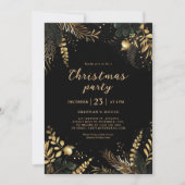 エレガントクリスマスパーティーフェスティバルホリデーグリーナリー 招待状 (正面)