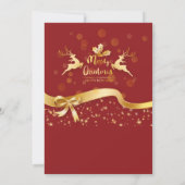 エレガントクリスマスパーティーブラック金ゴールドレッドグリッター 招待状 (裏面)