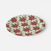 エレガントクリスマスパーティーポインセチア紙プレート ペーパープレート (アングル)