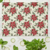 エレガントクリスマスパーティーポインセティシアキッチンタオル キッチンタオル (折り畳み)
