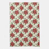 エレガントクリスマスパーティーポインセティシアキッチンタオル キッチンタオル (縦)