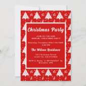 エレガントクリスマスパーティーレッド招待状 招待状 (正面)