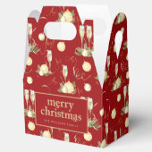 エレガントクリスマスパーティー赤金ゴールドパターン フェイバーボックス (オープン)