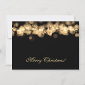 エレガントクリスマスパーティー金ゴールド《写真》ぼけ味ライト 招待状 (裏面)