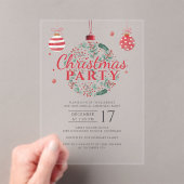 エレガントクリスマスパーティー アクリル招待状 (インサイチュ (ポータブル))