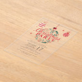 エレガントクリスマスパーティー アクリル招待状 (レイダウン)